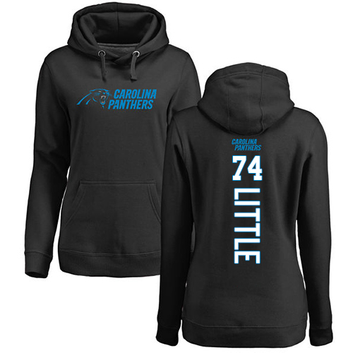 Carolina Panthers Black Women Greg Little Backer NFL Football #74 Pullover Hoodie Sweatshirts->women nfl jersey->Women Jersey